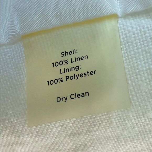 Talbots 100% Irish Linen White Blazer Open Front Jacket Size Large - Picture 5 of 6